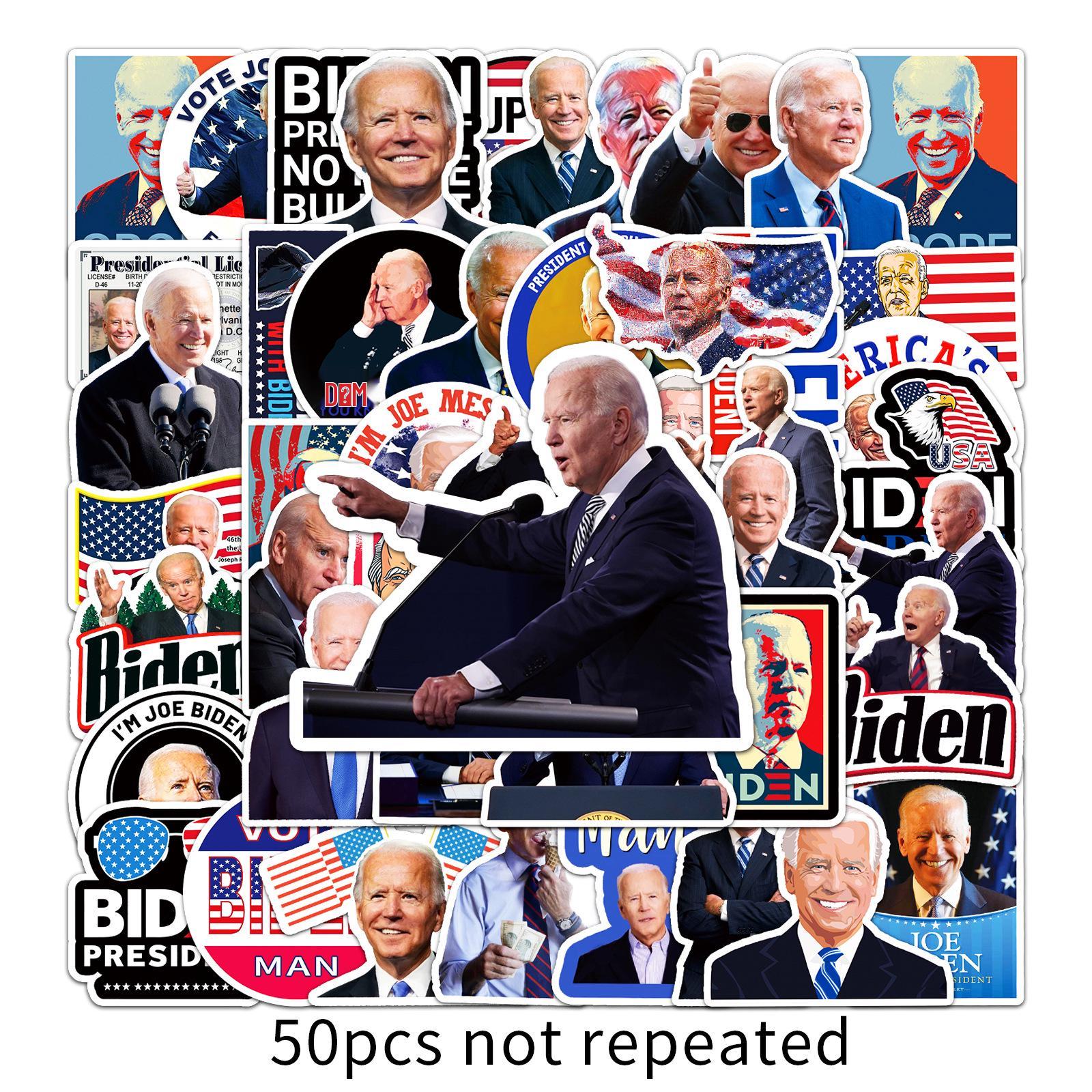 50-Piece Biden Graffiti Stickers: Trendy, Waterproof Decals for Travel Suitcases & Laptops