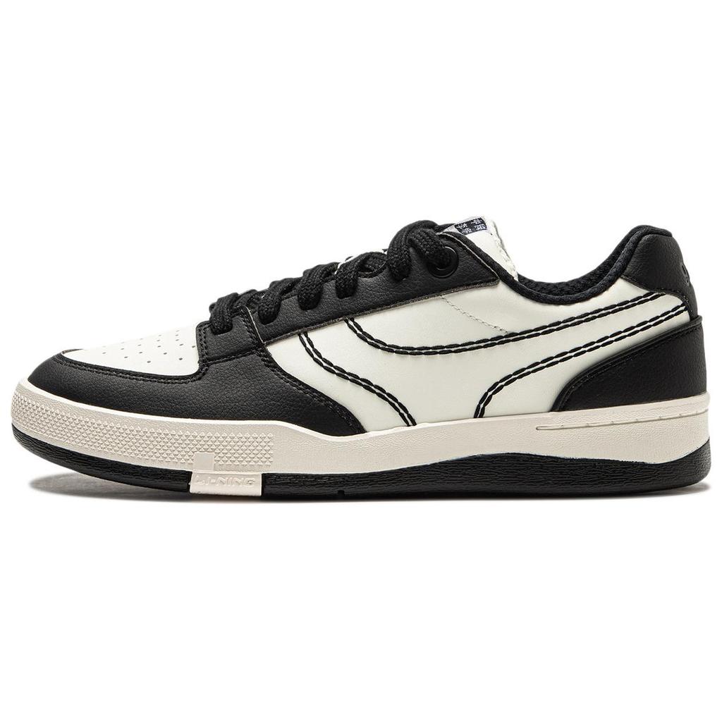 Li Ning Synthetic Leather Zengrong 92S Fashion Comfortable Non-Slip Wear-Resistant Low-Top Skate Shoes Men Sneaker White Black AEPU037-2