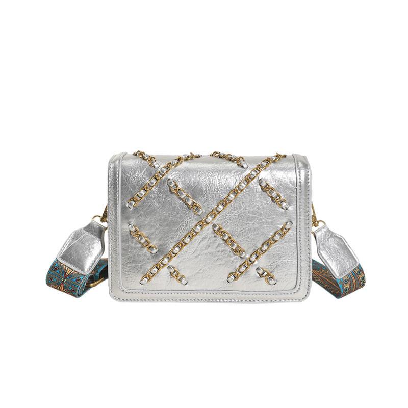 IELGY Simple Fashionable All-Match Bag Korean Version Popular Diamond Chain Shoulder Messenger Bag