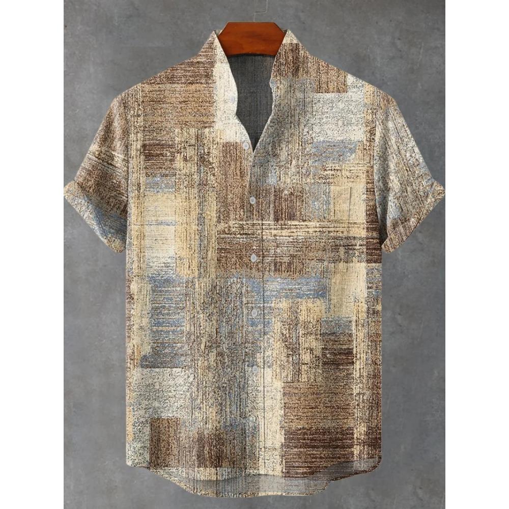 Hawaiian Men’s Short-Sleeve Shirt Casual Puppy 3D Print Rainbow Summer Trend Top