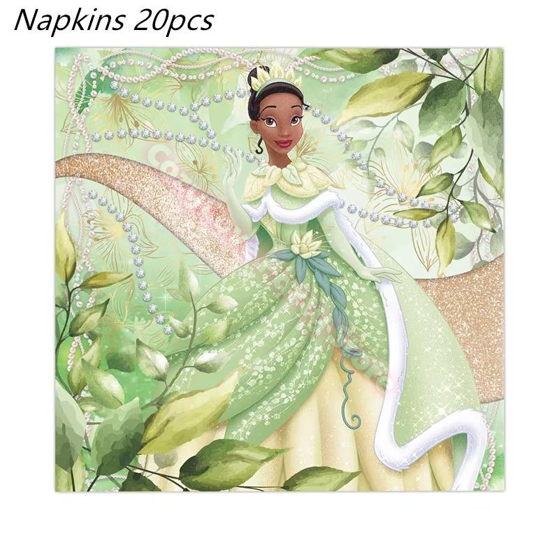 Frog Tiana Princess Party Decoration Set Paper Cup Plate Napkin Balloons Kids Girl Birthday Surprise Gift Baby Shower Photo Prop