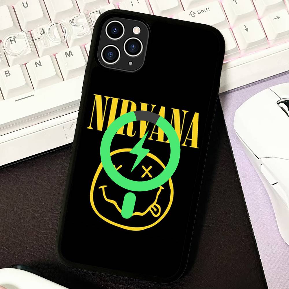 

N-Nirvana Rock Band For Magesafe Magnetic Wireless Phone Case For IPhone 17 Pro Max Air 13 12 Mini 16 15 14 11 iPhone 15