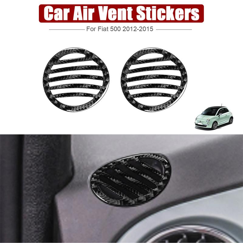 

For Fiat 500 2012 2013 2014 2015 Car Upper Air Vent Stickers Carbon Fiber Accessory Automobiles Interior Accessories