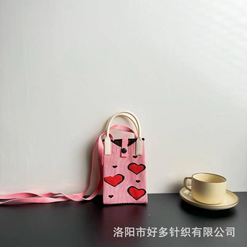 Premium Sense Ns Mobile Phone Bag New Cartoon Knitted Bag Dopamine Niche Versatile Messenger Shoulder Bag Handbag