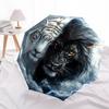 1 PC Automatic Folding Umbrella - Yin Yang Tiger Lion Pattern, Portable & Foldable Design with 8 Ribs, Christmas Birthday Gifts