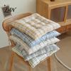 Decorative Plaid Seat Pad Chair Cushion with Ties, Soft Cozy Dining Pad, 16 Home Office Desk X Inch Non-slip for Chair, Dormitory High Elastic