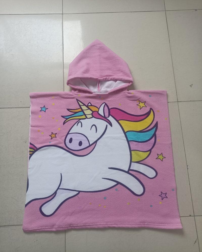 Bambina Accappatoio Asciugamano Neonato per Bambini Travestimento Poncho Bambini Mantello Bambini Motivo Unicorno Asciugamano da Spiaggia Poncho con Cappuccio Bambino