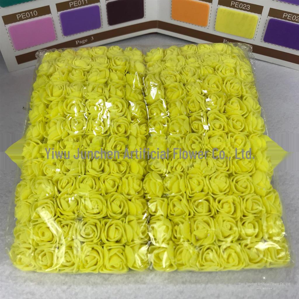 144 DIY 2.5cm Yarn Roses - PE Foam Flowers for Bridal & Candy Wreaths