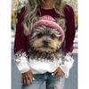 Womens Round Neck Pullover Sweatshirt With 3D Christmas Tree Print Casual Comfort Fit 2025