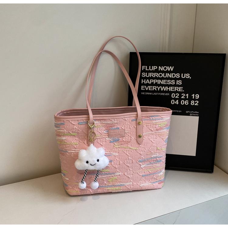 Canvas bag women's new popular large-capacity tote bag autumn and winter versatile cloth bag shoulder commuter bag