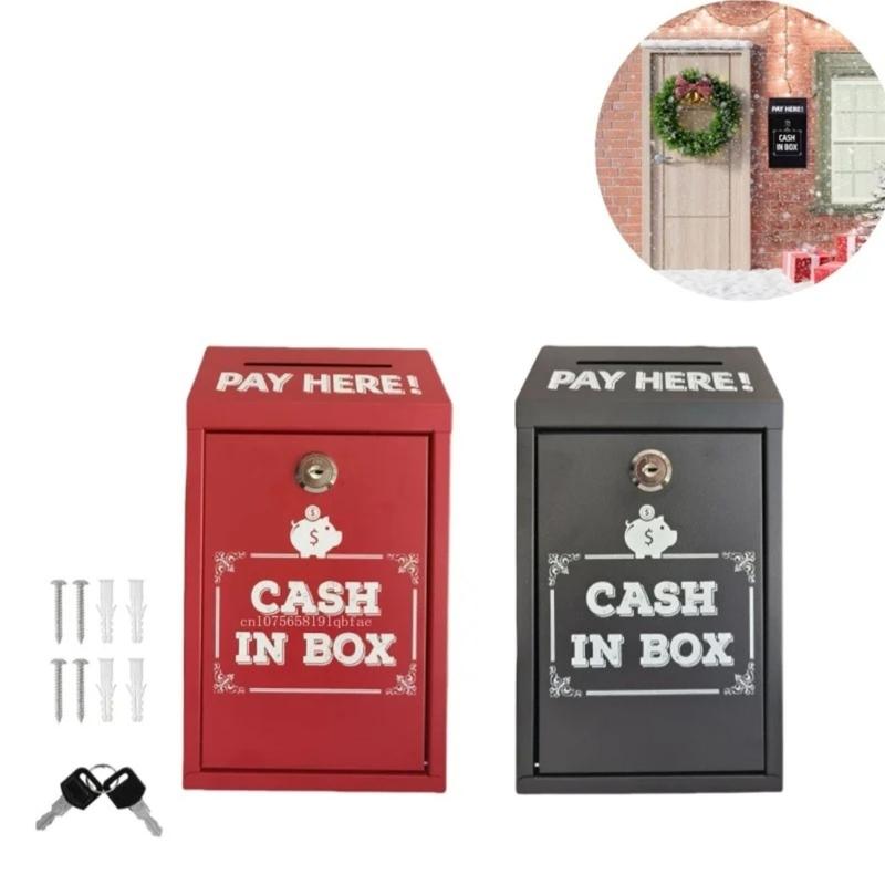 Caixa de Armazenamento de Ferro com Fechadura Estojo de Depósito Portátil Para Itens Confidenciais Acessórios de Moedas