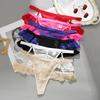 Women Sexy Thongs Panties Low Waist Transparent Hollow Out G-string Briefs Underwear Lace Ruffles Trim Female Fashion Underpants