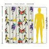 Vibrant Retro Bath Curtain Set Funny Cartoon Print Shower Curtains For Kids Bathroom Decoration In Multiple Colors!