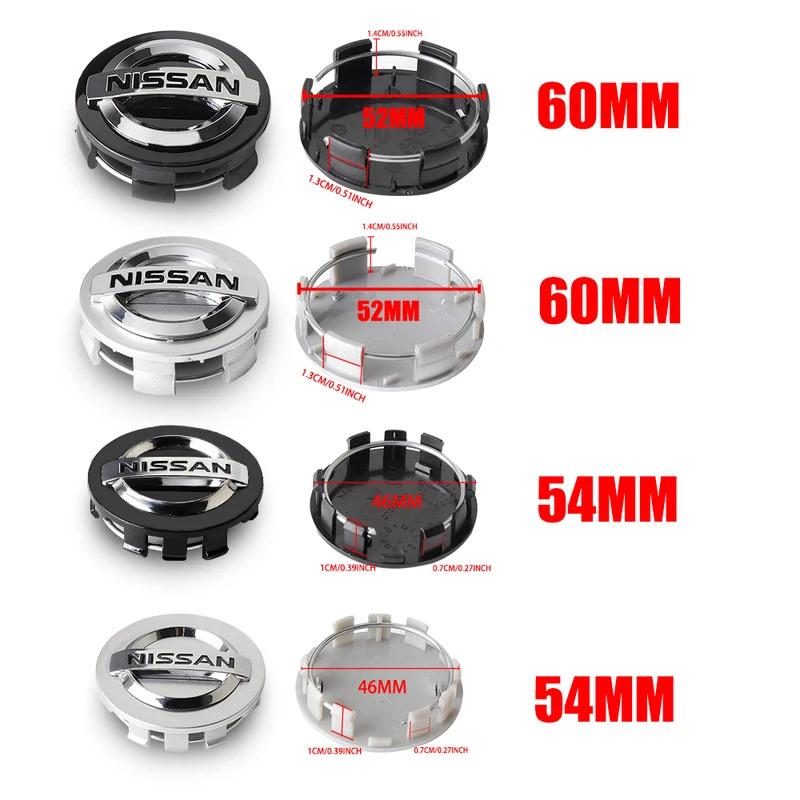 Für Nissan ArR44 Stück 54MM/60MM Für Nissan Qashqai J11 J10 Leaf X-Trail T32 T33 March Tiida Kicks Versa Juke Auto Radnabenkappen Logo Abdeckung