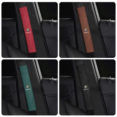 1Pcs Car Seat Belt Cover Shoulder Protection Pad For MiTo 147 Giulia 156 159 Stelvio Tonale 33 Stradale 4C Giulietta