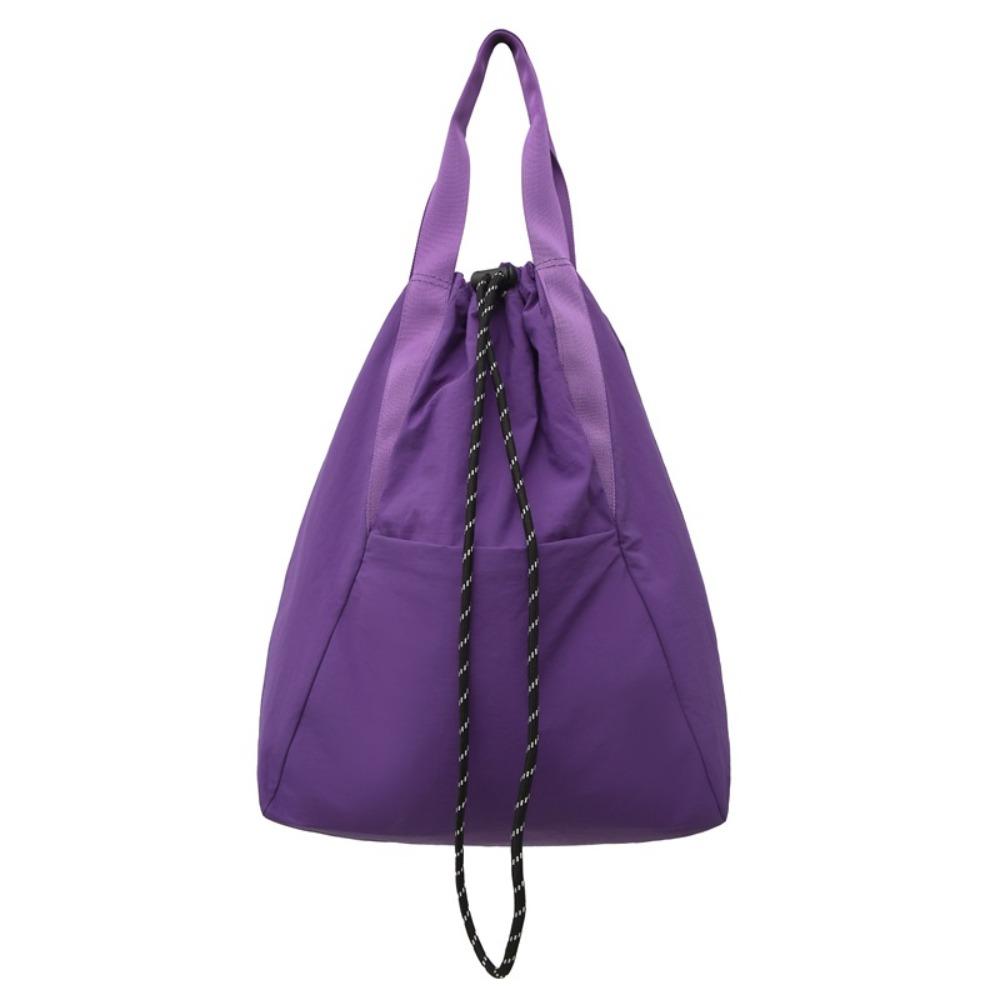 Large Capacity Drawstring Shoulder Bag with Handle Sports Knapsack Nylon Backpack  School