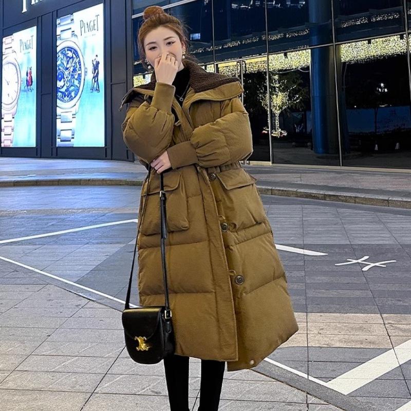 

Новый стиль женская зимняя куртка средней длины в корейском стиле студенческая куртка утолщенная свободного кроя хлопковое пальто хлопковая куртка L