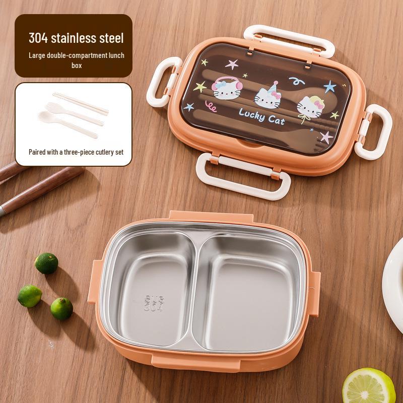 304 Stainless Steel Insulated Microwaveable Bento Lunch Box for Kids with Dividers