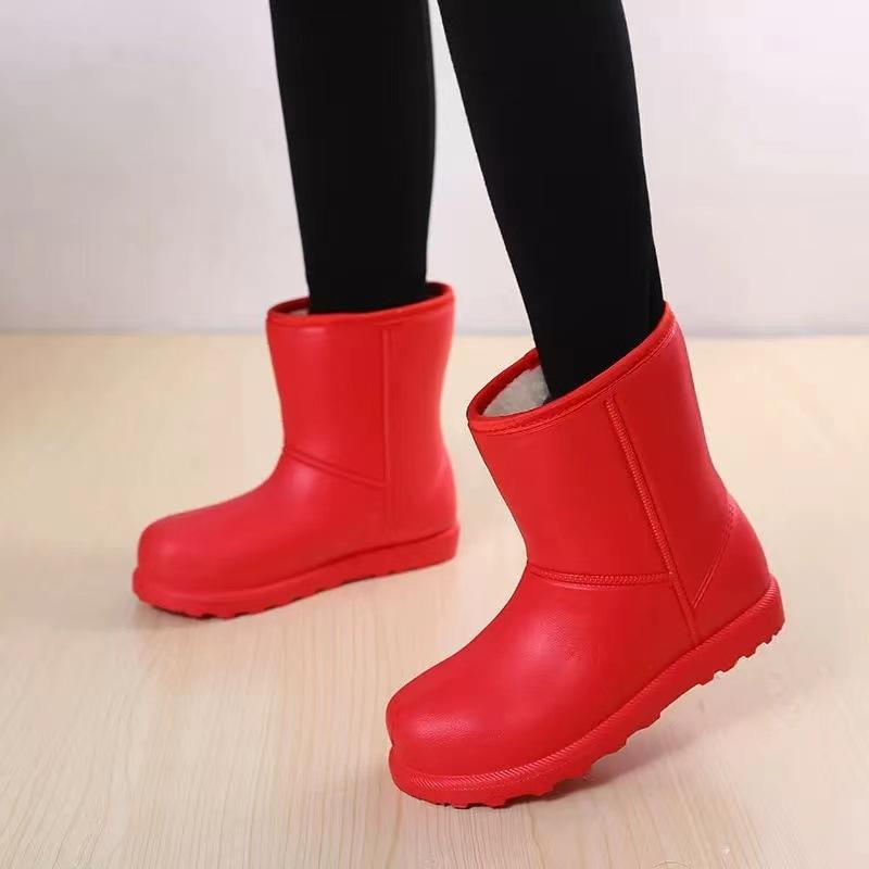 Winter Shoes Velvet New Snow Boots Warm Rain Boots Waterproof Short Car Wash Shoes