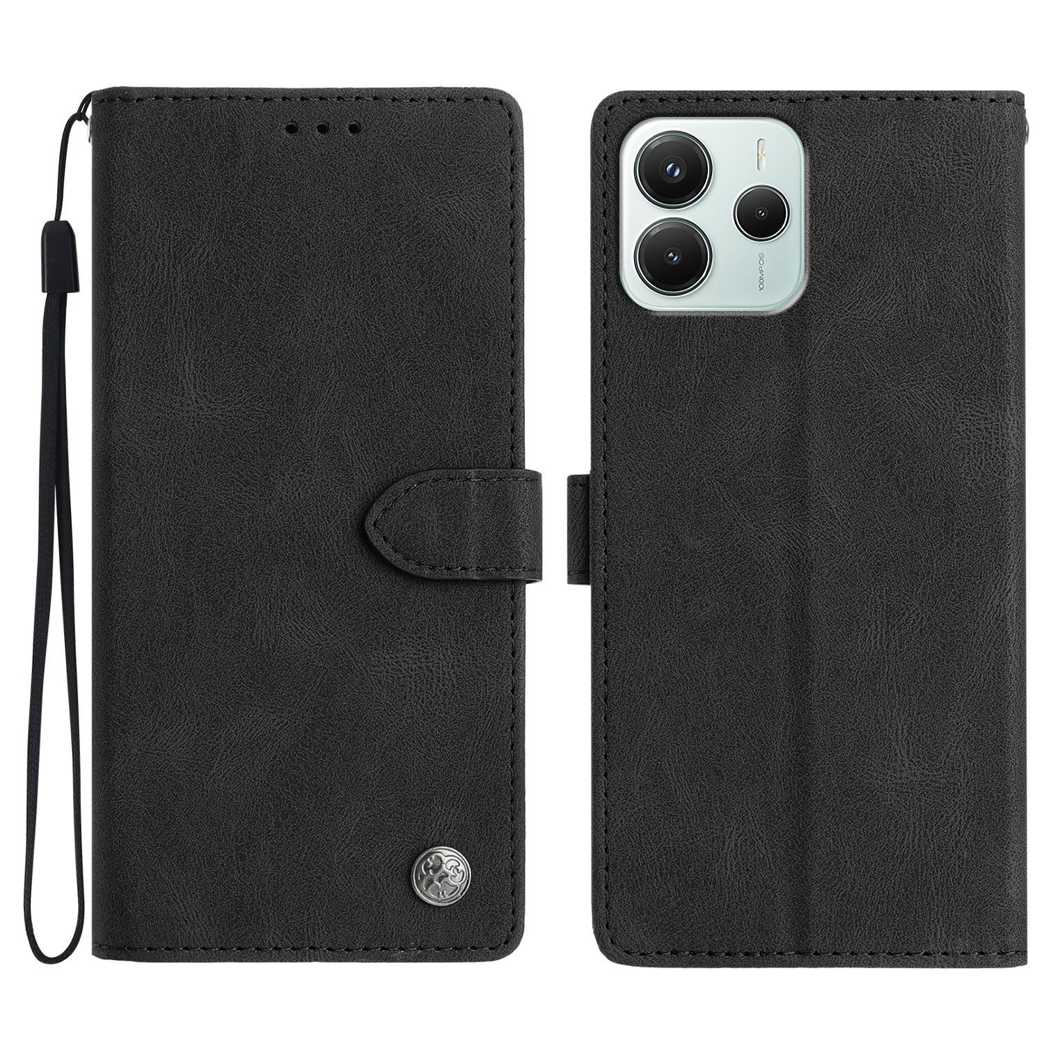

For Xiaomi Redmi Note 14 4G (163.25mm) Leather Case Solid Color Phone Wallet Cover