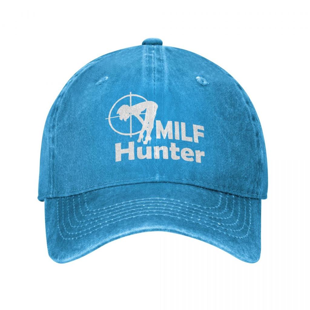 Milf Hunter Unisex Women Baseball Caps Distressed Cotton Hats Cap Classic Outdoor Activities Adjustable Fit Sun Cap