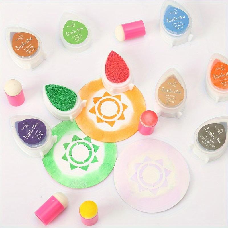 10pcs Craft Finger Sponge Daubers Drawing Project Finger Painting Sponge Set for Card Making, Painting, Stamping, Ink