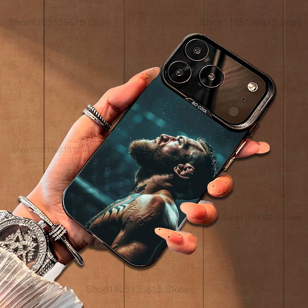 Boxing C-CONOR M-McGregor Case For iPhone 16,15,14,17,13,12,11,Mini,Pro,SE,XS,MAX,Black Matte Silicone Cover