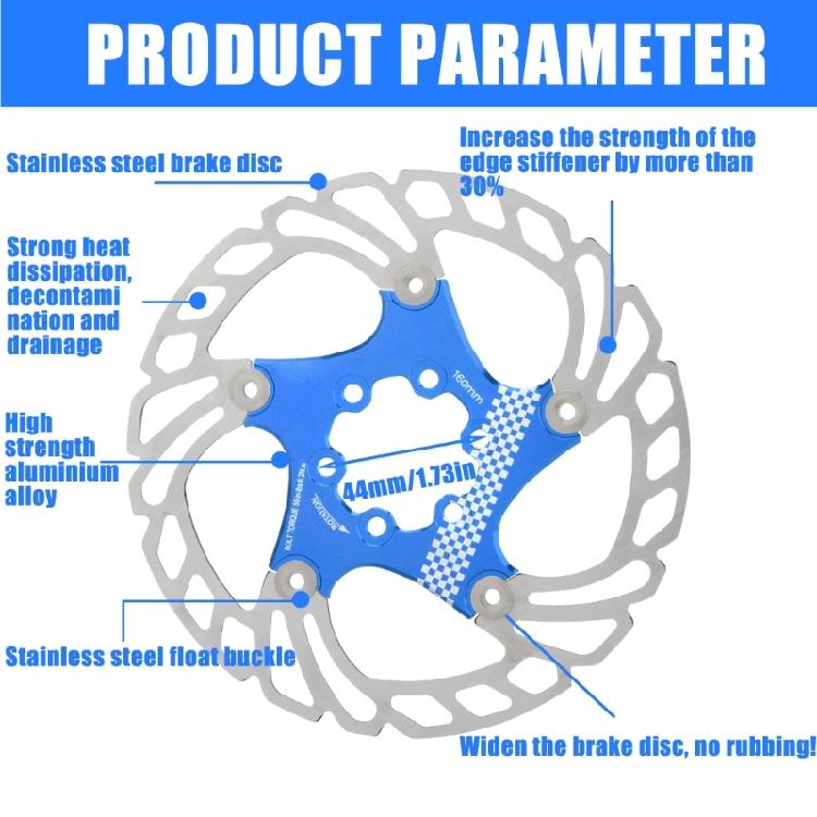 Bicycles Disc Brake Rotor, 140mm/160mm/180mm Mountain Bicycles Floating Brake Disc Bicycles Brake Pad Cycling Accessory