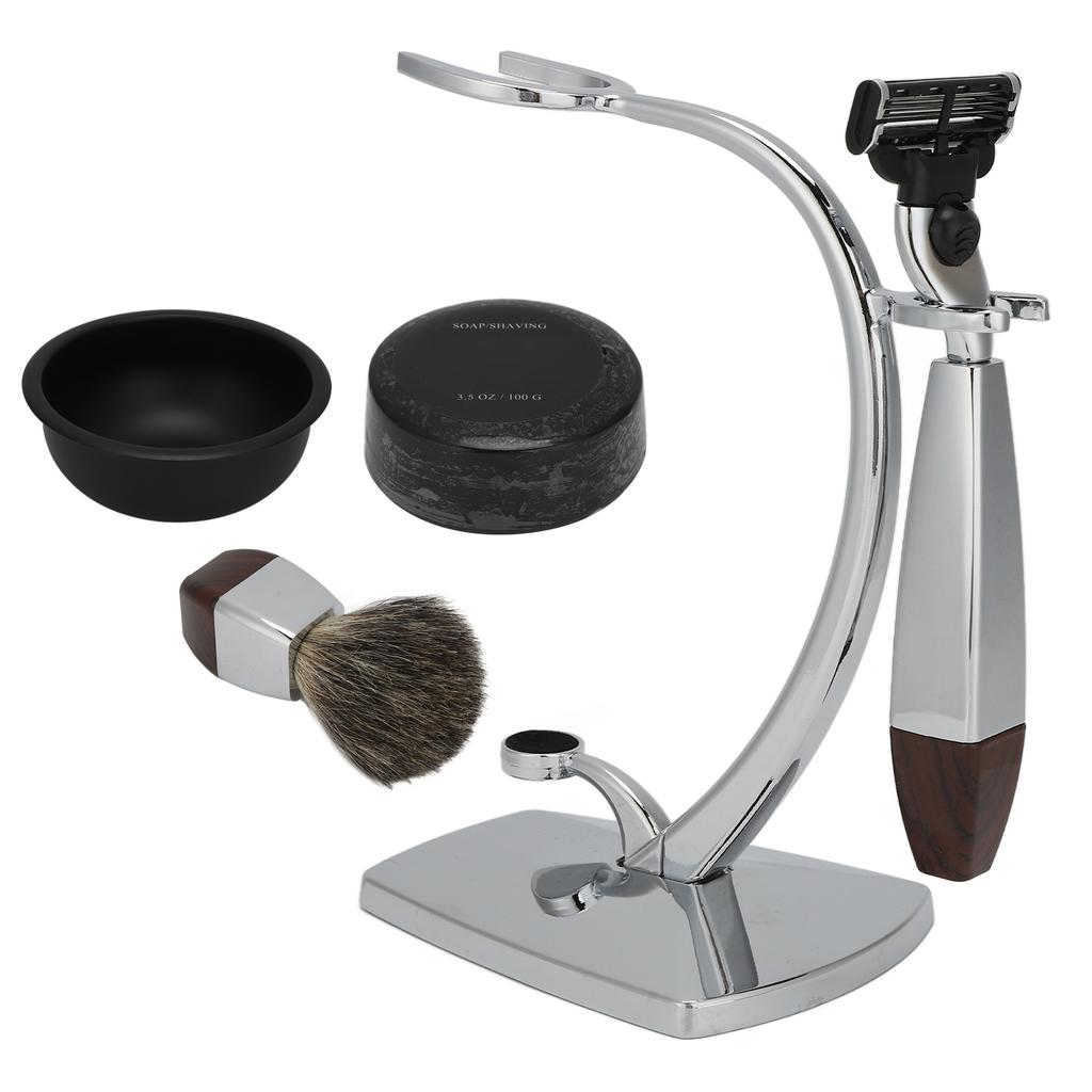 5PCSSet Manual Men Shaving Kit 100g Soap Razor Shave Brush Bowl Stand Holder