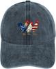 Patriotic Roosters Print Baseball Cap Adjustable Polyester Distressed Casual for Adult Unisex Sun Protection