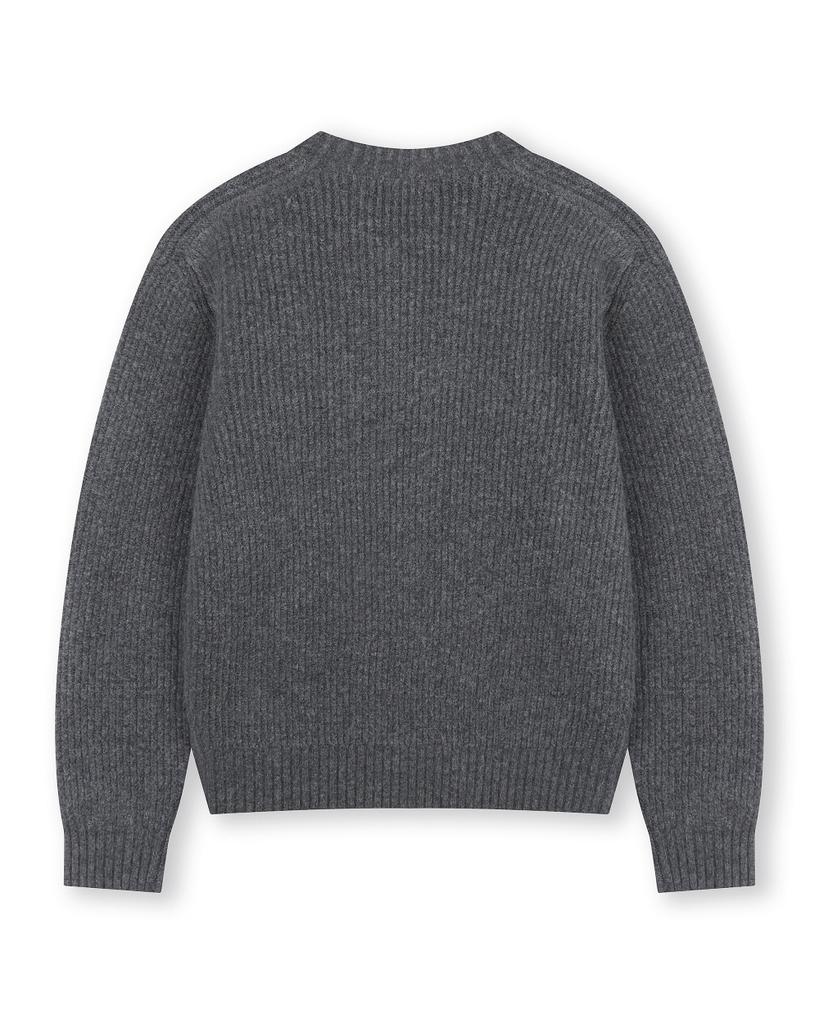 BESLOW [Be Slow X Fashion Tube Shack] Crew Neck Short Sweater Charcoal