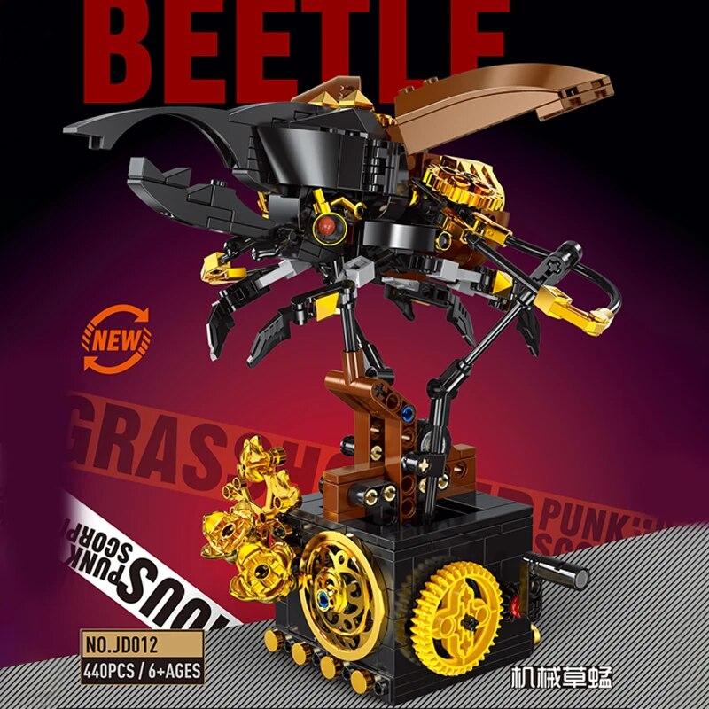 MOC Kreative Punk Mechanische Käfer Heuschrecke Skorpion Mantis Tiere Modell Bausteine DIY Ziegel Kinder WEIHNACHTEN Geschenke Spielzeug