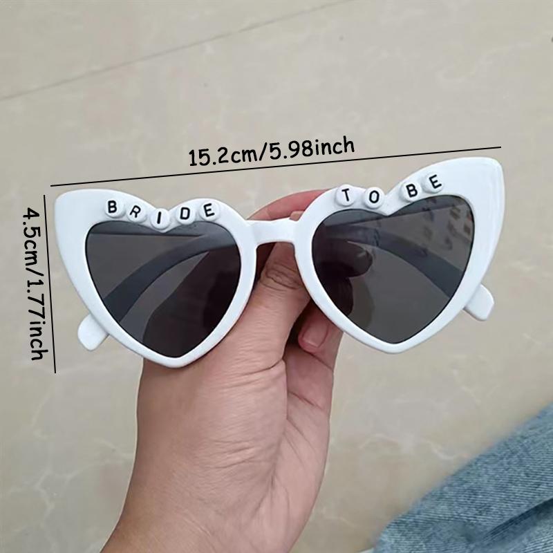 Just Married Herzförmige Sonnenbrille Hochzeit Brautjungfer Braut zu sein Foto-Requisiten Team Braut Brautparty Junggesellinnenabschied