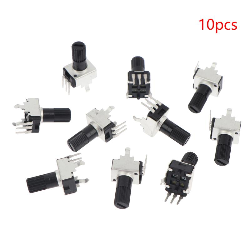 Potentiometers 10Pcs RV09 Vertical Horizontal 12.5MM Shaft 10k 20k 50k 100k Adjustable Resistor 3pin Seal Potentiometer