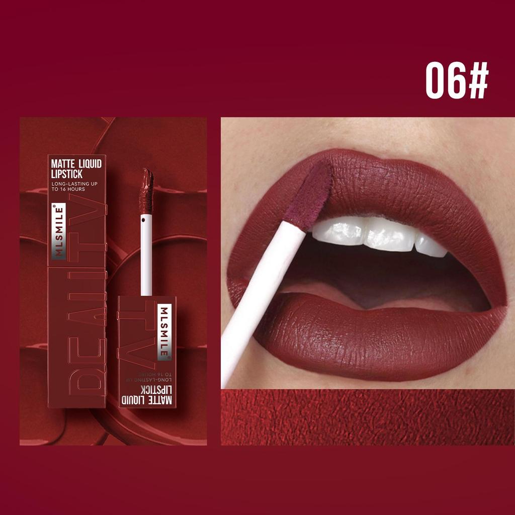 Velvet 6-Color Matte Lip Glaze - Non-Stick, Waterproof, Long-Lasting, Fade-Resistant Lipstick