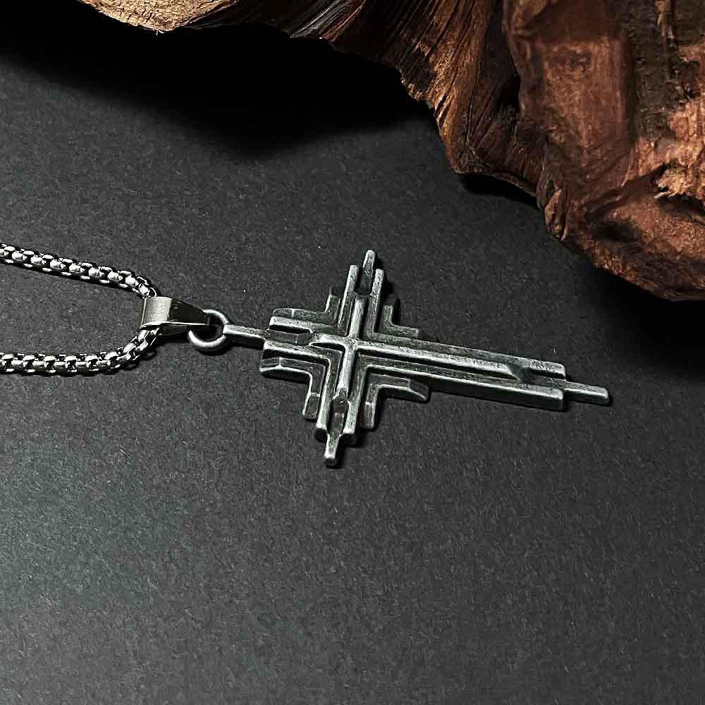 Unisex Three-Dimensional Cross Sweater Necklace