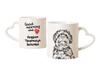 Russian Colored Bolonka – Cup with a Dog, Adorable Cup with a Heart-shaped Handle |