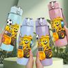 1PC Excavator Truck Toy Set 750ml Color Plastic Sports Water Bottle Leakproof Flip Straw Lid Suitable for Sports Office Home Use