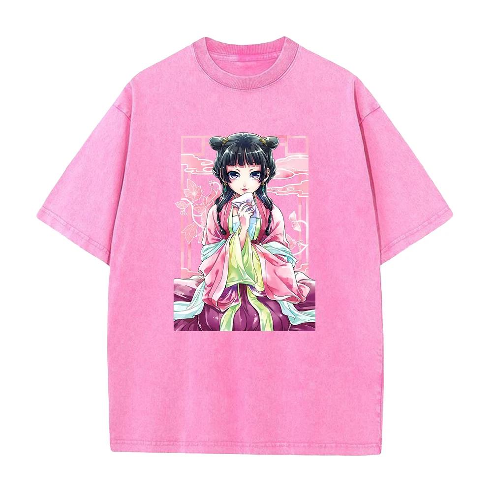 

Maomao Print T Shirt Anime The Apothecary Diaries Tshirt Women Unisex Clothing Washed Summer Short Sleeve Cotton ONeck Tee Top S