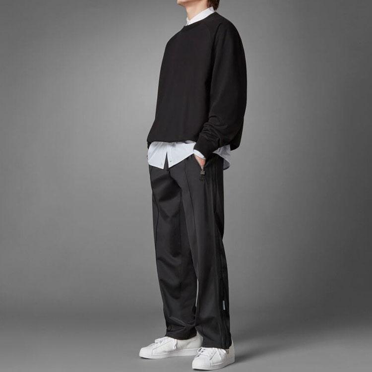 Adidas Originals Trefoil Solid Loose Casual Crew Neck Sweatshirt Men Tops Black HD2242