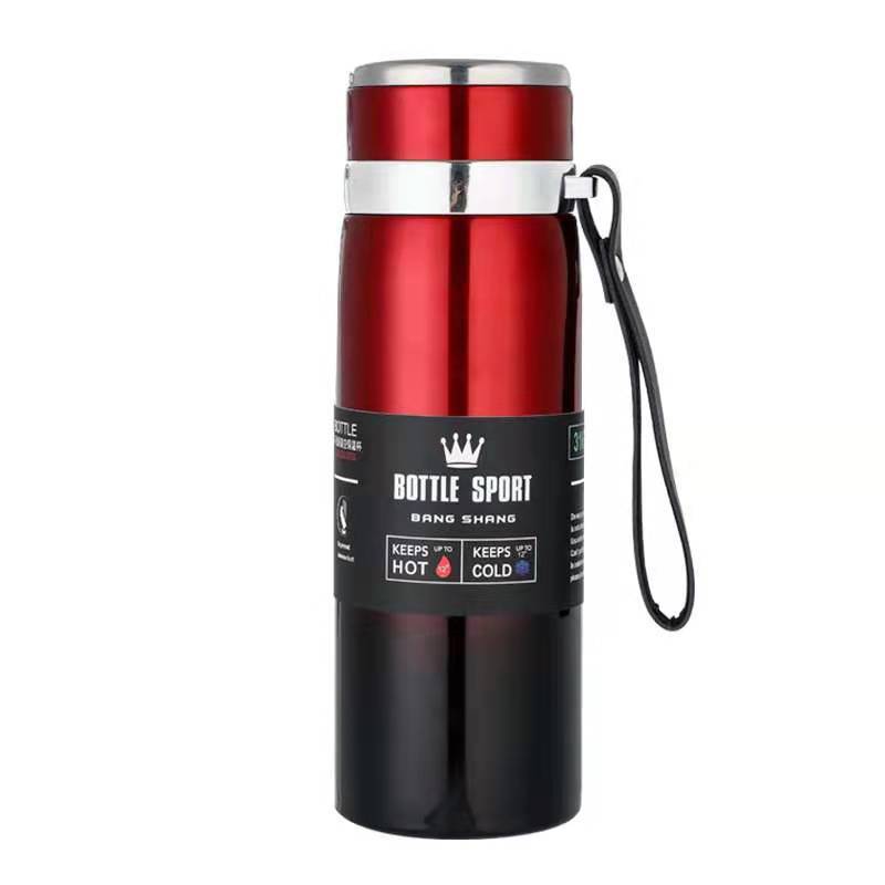 Business Sports Kettle 316 Stainless Steel Thermos Cup, Portable Sling Large Capacity Vacuum Water Cup
