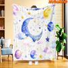 1pc 2D Flat Printing Spring & Summer New Arrival Starry Sky Moon Stars Clouds Planet Themed Digital Print Blanket, Suitable for All Seasons, Casual Th