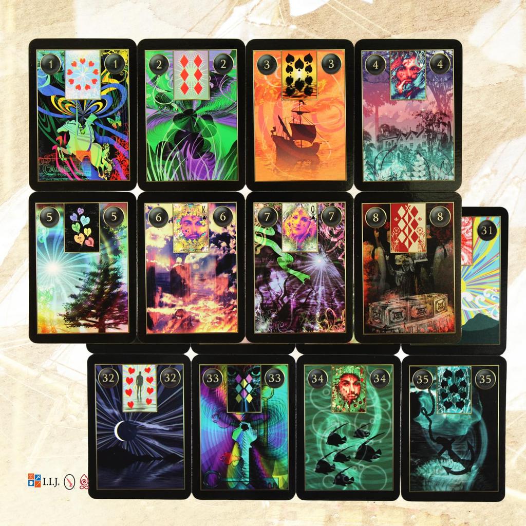 I.I.J Lenormand Cards, Lenormand Cartomancy Oracle Cards, Fortune Telling, with Japanese Instructions, Authentic