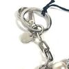 MIUMIU Rhinestone heart Bag Charm Key Holder Metal Silver