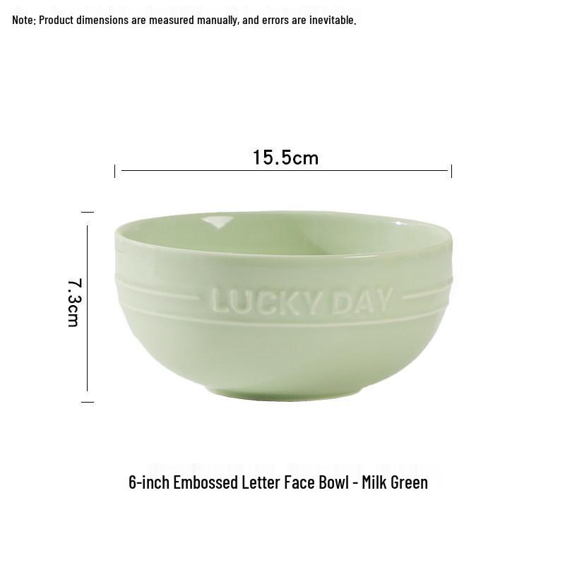 Cream Aesthetic Embossed Ceramic Tableware Set: Rice Bowl, Dish Plate, Fish Plate, Soup Bowl, Noodle Bowl.