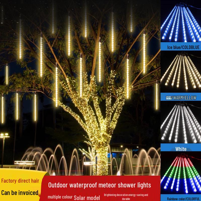 Waterproof LED Meteor Shower Lights: Outdoor Decoration for New Year, Roads, Trees, and Ambiance