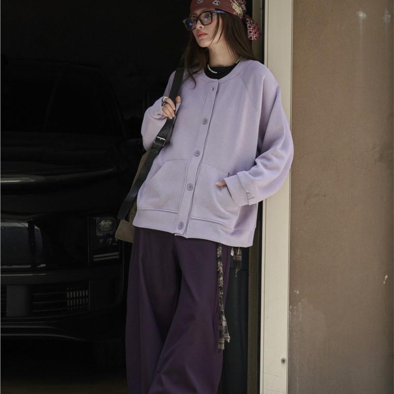 Johnature Autumn Korean Casual Baseball Cardigan Layered Women Jacket Loose Versatile Simple Coats