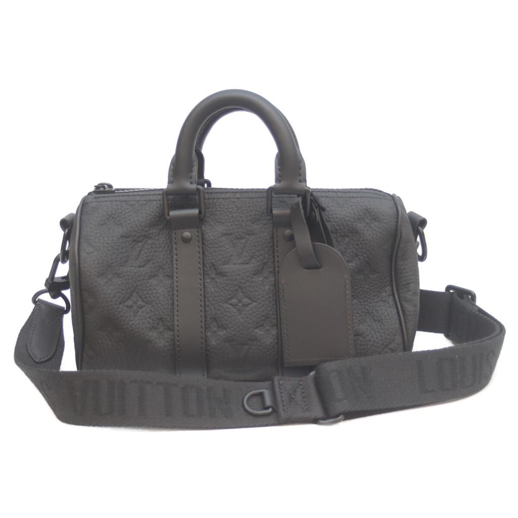 LOUIS VUITTON M20900 Taurillon Clemence Monogram Keepall Bandolier 25 Boston bag blackUsed