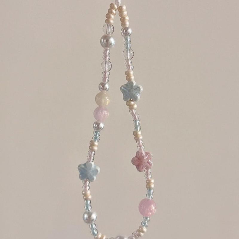 Eye Catching Mobile Phone Chain Plastic Beaded Cellphone Lanyard For Women Girls Telephone Strap Jewelry Drop-resistant