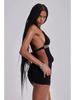 2026 European & American Women's Fashion Sexy Backless Deep V Halter Mini Dress